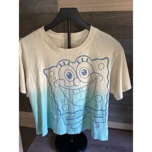 SPONGEBOB SQUARE PANTS CROP TOP T- SHIRT SZ SMALL PREOWNED
